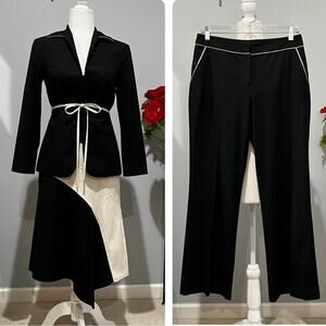 NEW The Limited 90s Classic Longline Structured Hourglass Pantsuit Midi Skirt 4